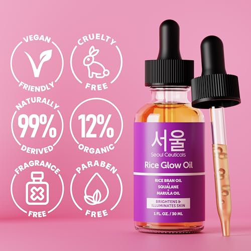 SeoulCeuticals Rice Bran Oil for Face & Skin - Korean Hydrating & Anti-Aging Oil 1oz