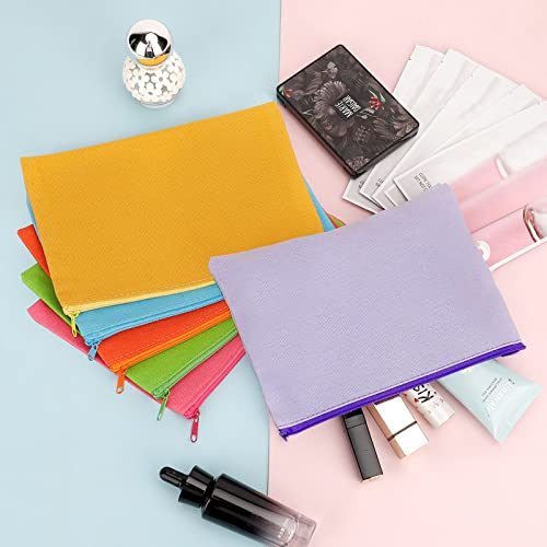 Multicolored Cotton Canvas Makeup Bag - 12 Piece Travel Set