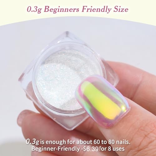 Pretty Diva Aurora 0.3g Mermaid Iridescent Chrome Nail Powder for Nails