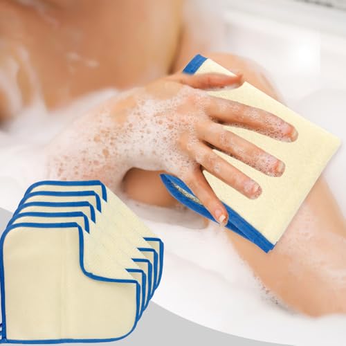 10-Piece Exfoliating Washcloth Set, Dual-Sided Cotton & Nylon Body Scrubber