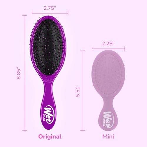 Wet Brush Original Detangler Hair Brush Purple 2 Pack - Ultra-Soft IntelliFlex Bristles for All Hair Types