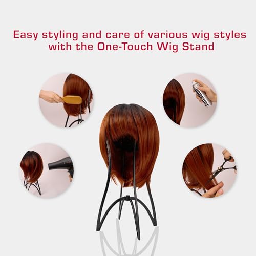 Red by Kiss Collapsible 17” Travel Wig Stand with Nonslip Grip – Single Pack