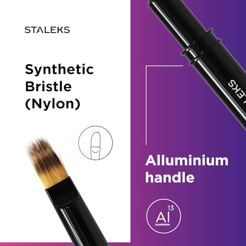 STALEKS PRO Expert Gradient Nail Brush (7mm x 11mm) with Aluminum Handle