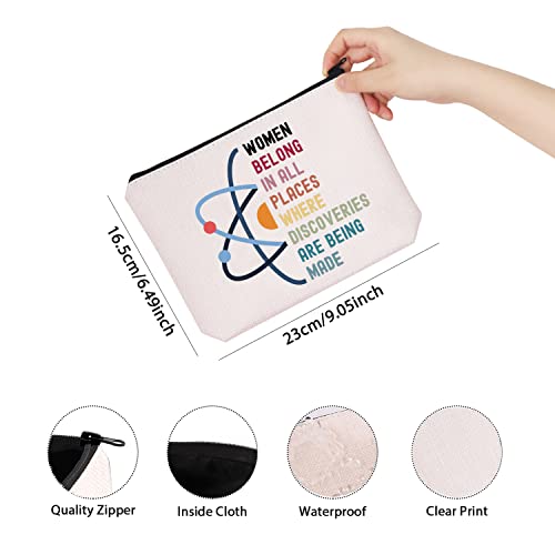 Steminist Canvas Makeup Bag - Women in STEM Zipper Pouch Organizer
