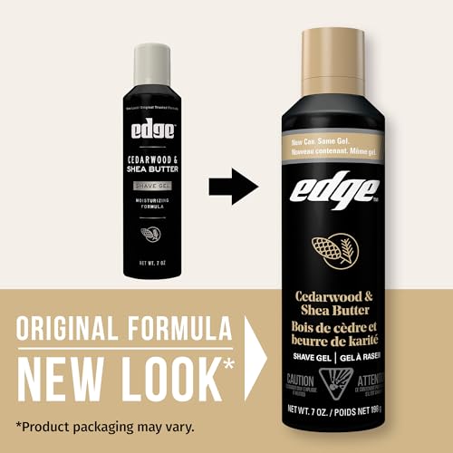 Edge Shave Gel for Men, Cedarwood & Shea Butter, 7oz (3 Pack)