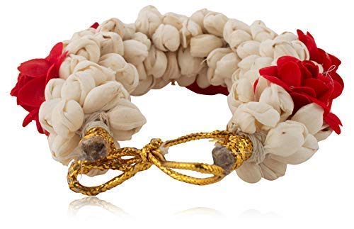 Traditional Indian Hair Accessories with Artificial Flowers - 10 Inch