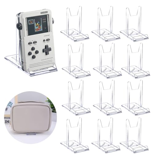 12 Pcs Adjustable Acrylic Display Stands for Handbags, Books & More