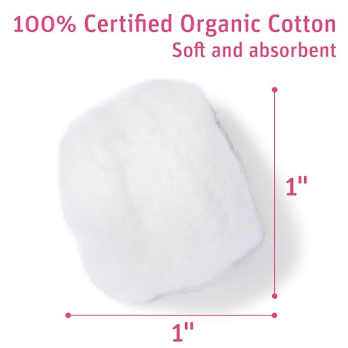 Simply Soft Organic Cotton Balls – 600 Count, Hypoallergenic & Lint-Free