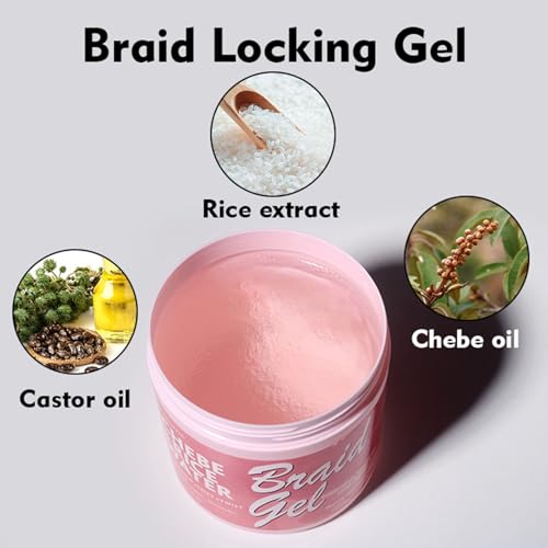 RoseFlower Braid Lock Twist Gel - Extreme Hold Styling Gel for Braids
