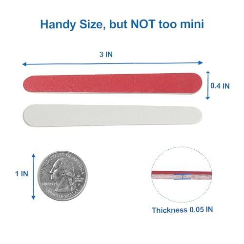 AhaTopia Mini Nail Files - 100 Pack Double-Sided 180/240 Grit