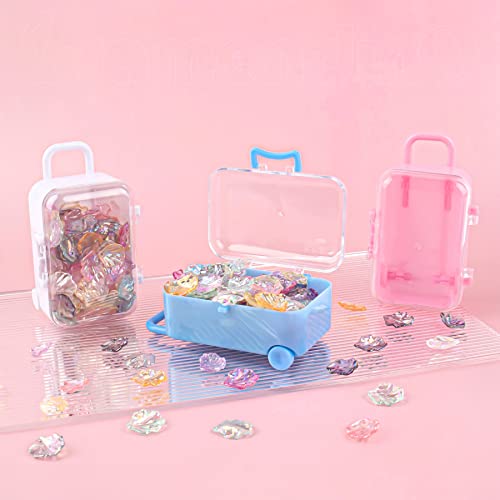 Framendino Mini Plastic Travel Suitcase Boxes - 4 Pack