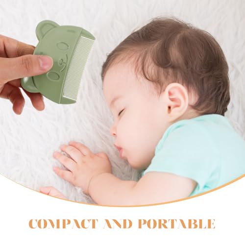 FOMIYES 6Pcs Baby Cradle Cap Combs - Gentle Bear-Shaped Scalp Brushes