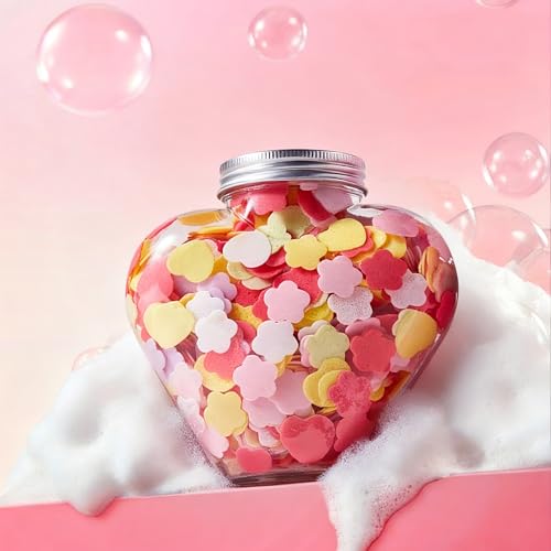Heart-Shape Colorful Soap Flowers for Pedicure & Manicure, Quick Dissolve, Nice Scent, Moisturizing, Gift Box
