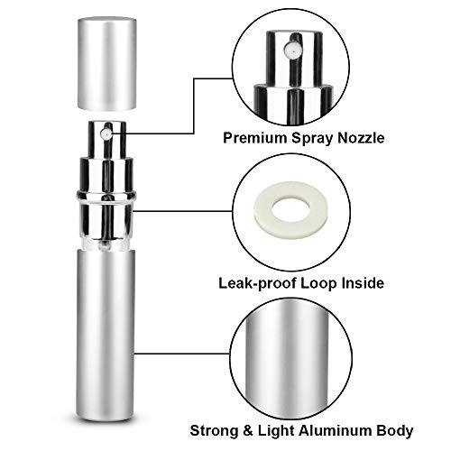 Zingso Refillable Travel Perfume Atomizer Bottles - 3 Pack, 6ml