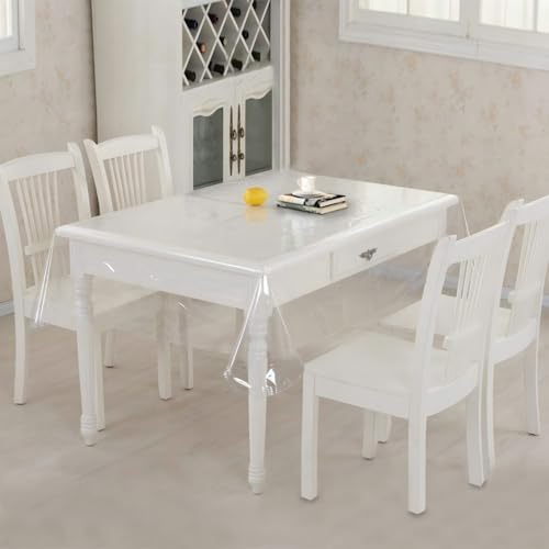 54x54 Inch Clear PVC Table Cover Protector - Waterproof & Stain Resistant