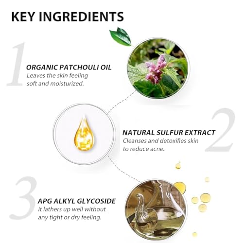 Bee & Flower Sulfur Liquid Soap - Acne & Itch Relief Body Wash & Shampoo