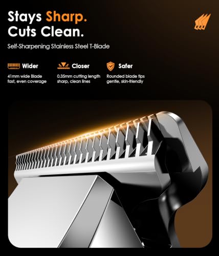 TEKARC Professional T-Blade Hair & Beard Trimmer, Cordless USB-C Rechargeable