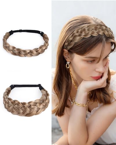 NAISIER Braided Hair Headband Set 30H/613 - 2 Pcs Chunky Wide Bands