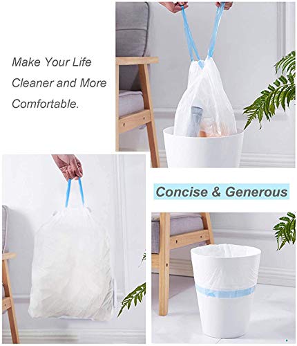 1.2 Gallon Small Trash Bags - Eco-Friendly Drawstring Garbage Liners, 80 Count
