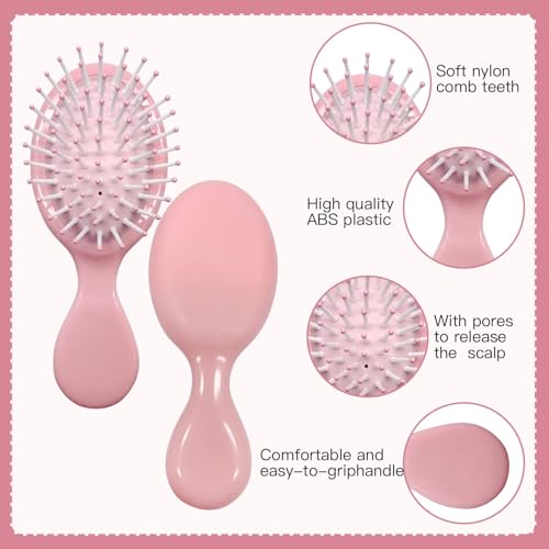 24 Pcs Mini Wet Hair Brush Set Travel Detangling Combs Multicolor