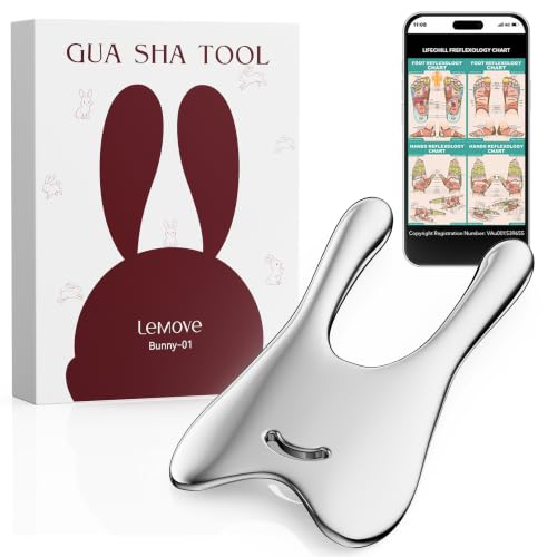 Lemove Stainless Steel Gua Sha Facial & Body Lymphatic Drainage Massager - Silver
