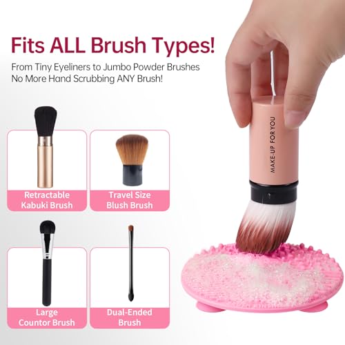 Norate Makeup Brush Cleaner Mat with Suction Cups - Silicone Pad