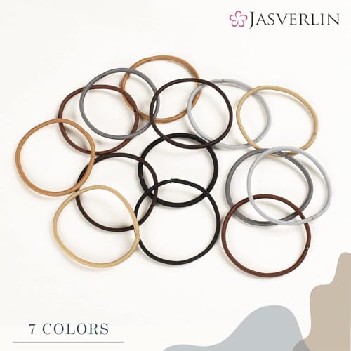 JASVERLIN Light Blonde 2mm Hair Ties - 80 Pack Stretchy Elastics