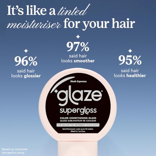 Glaze Supergloss Sleek Espresso - Hydrating Semi-Permanent Hair Gloss 6.4 Fl Oz