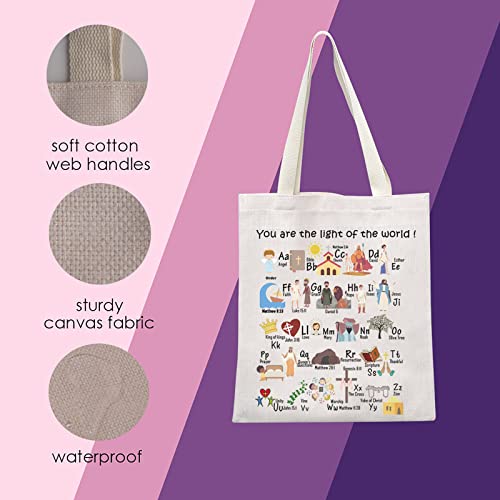 Bible Alphabet Tote Bag - Perfect Gift for Christian Teachers & Pastors' Wives