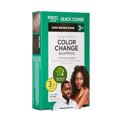 Red by Kiss Color Change Shampoo – Permanent Hair Color, 3 Pack