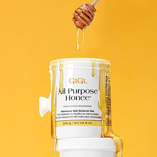 GiGi All Purpose Honee Microwave Wax ? Hair Removal Wax for Face, Legs, Arms & Body, Professional At-Home Waxing, Honey Formula, 8 oz