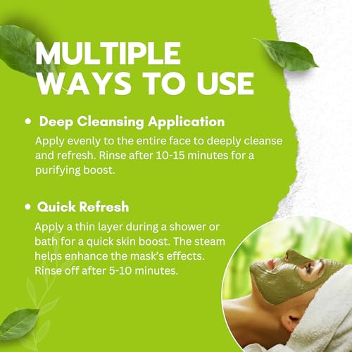 Matcha Green Tea Mud Mask with Volcanic Clay - 3.53 Oz