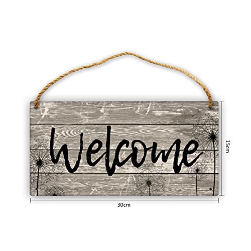 Rustic Wood Welcome Sign - Farmhouse Hanging Plaque for Home
