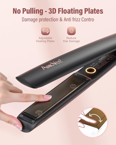 AmoVee 2-in-1 Hair Straightener and Curler, 1.25-Inch Ceramic Flat Iron