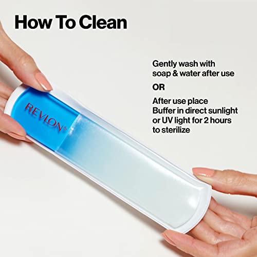 Revlon Glass Foot File & Buffer 1 Count – 2-in-1 Callus Remover for Feet