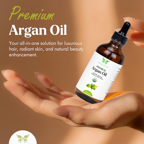 Argan Oil 4 oz - 100% Pure Organic Cold-Pressed Hair & Skin Moisturizer