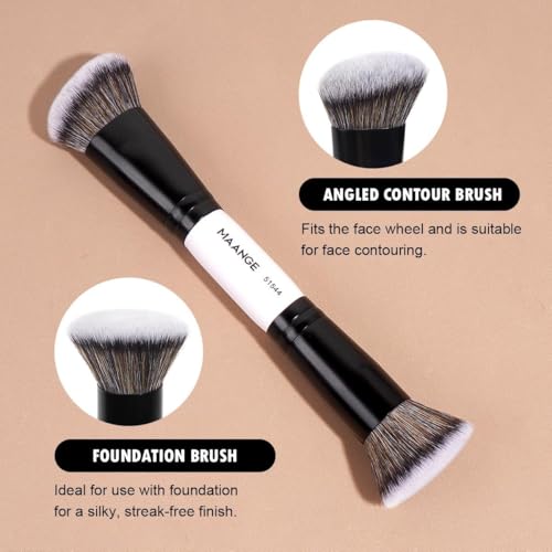 MAANGE 4-Piece Dual-Ended Makeup Brush Set - Foundation, Concealer, Blush, Eye