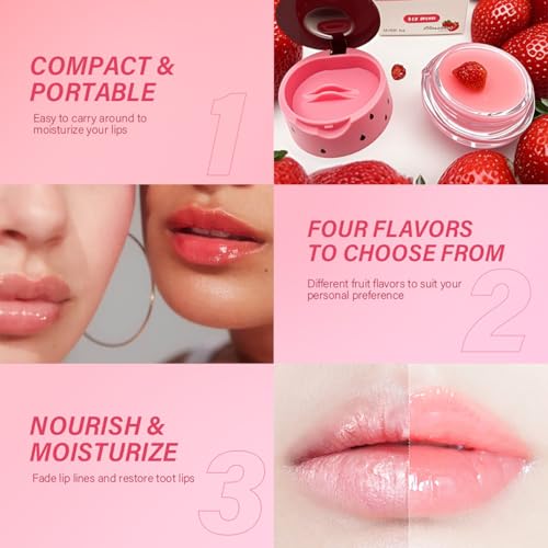 FYEBOO Fruit Lip Mask Set - 9 Flavors, Moisturizing Overnight Treatment