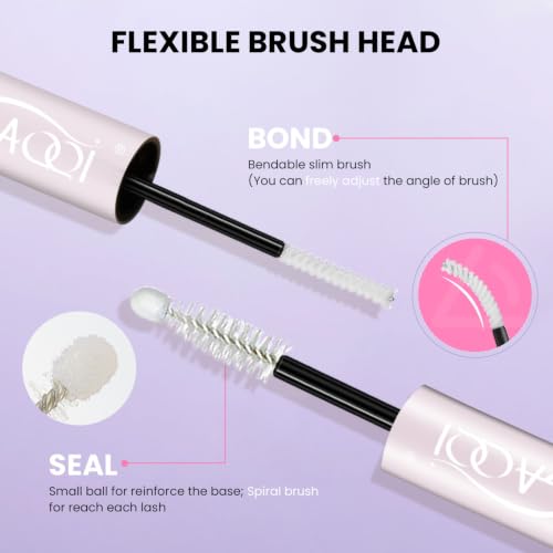 GAQQI 2-in-1 Bond and Seal Clear Lash Glue - 10ml, Waterproof & Latex-Free