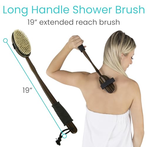 Vive Dry Brush Set for Lymphatic Drainage - 3 Natural Bristle Brushes