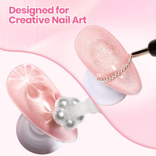 Beetles Pink Cat Eye Nail Art Magnet Set - 9PCS Kit for Designs