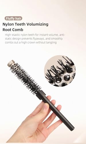 TIENQI 3-Piece Small Round Brush Set for Short Hair and Bangs