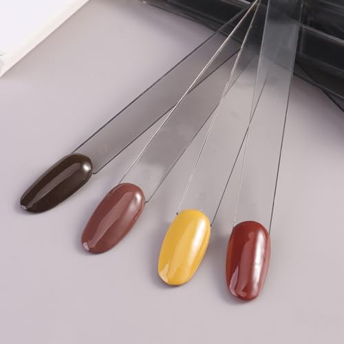 Transparent Black Oval 150 Pcs Nail Swatch Sticks with Ring for Nail Art & Display