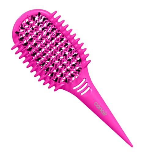 Conair Long Pink Detangling Curl Brush for Curly & Wavy Hair - Parting Tool