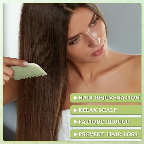 Jade Eye Mask and Comb Set for Relaxation, Wrinkle & Migraine Relief