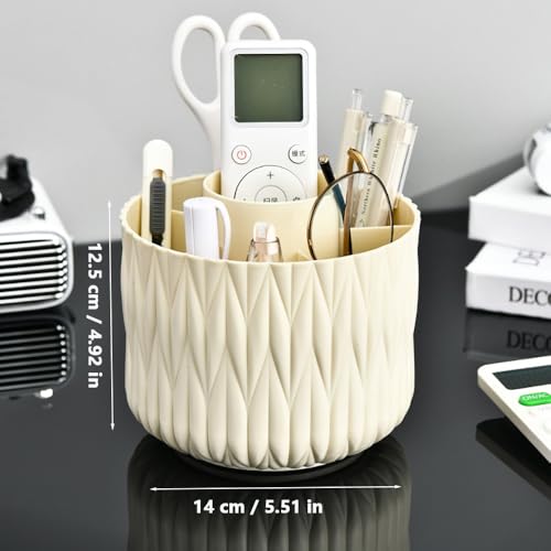 Yoohailor White 360° Rotating Makeup Brush Holder Organizer Vanity Storage