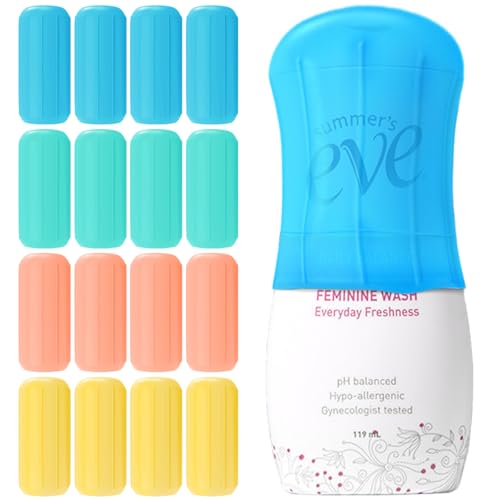 Skyconser 16-Pack Colorful Silicone Travel Bottle Covers - Leakproof & Reusable, E-Colorful2-16