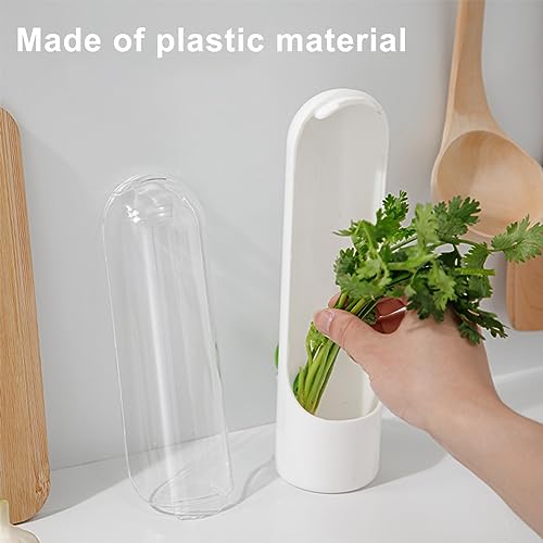Herb Saver for Refrigerator - 2 Pack Upright Herb Keeper with Water Base