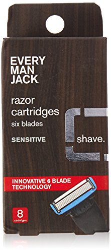 Every Man Jack 6-Blade Razor Cartridges - 8-Pack Stainless Steel Refills