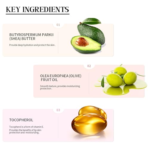 odkpoaaa Summer Lip Balm Set - Nourishing Glossy Lip Butter with Mint & Iced Coffee Shades for Women & Teens